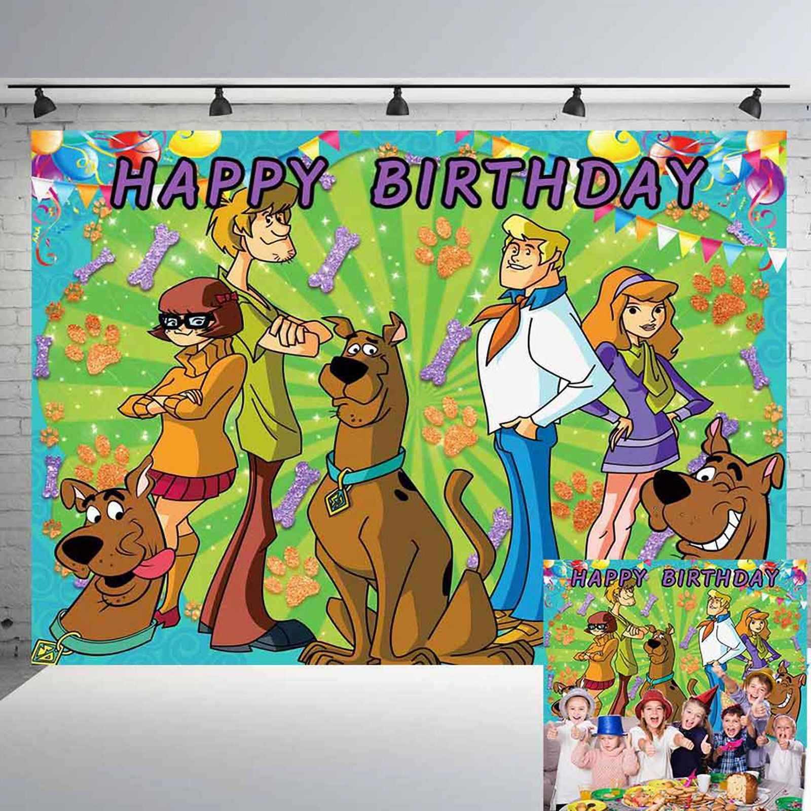 Scooby doo Backdrop Taspestry Banner Party Supplies Background Poster Decor Decorations 7x5Ft