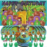 Scooby doo Balloons Party Supplies 1st Decor Tableware Birthday Cake Topper Decorations Banner Backdrop