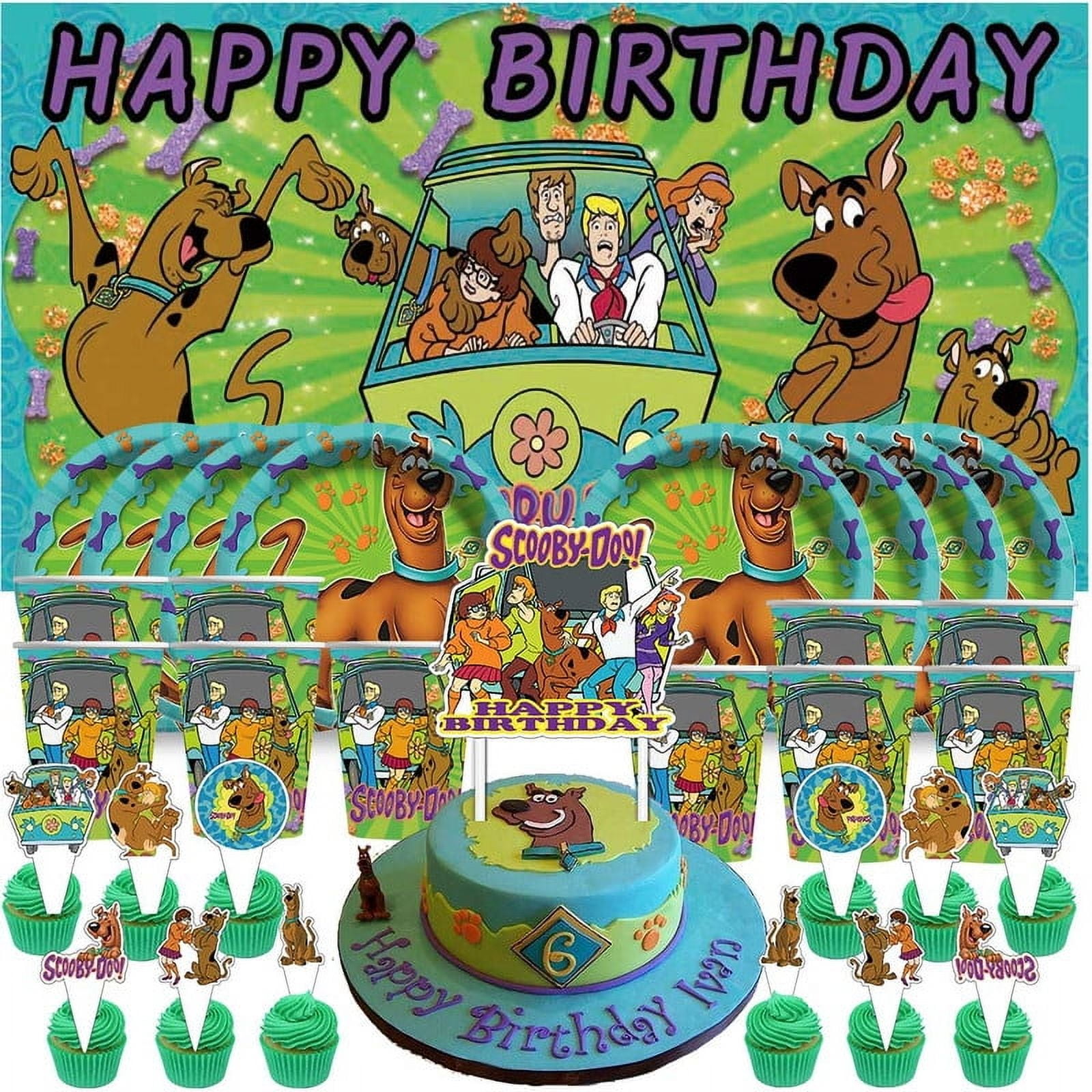 Scooby doo Birthday Cups Party Supplies Decor Backdrop Paper Plates Fans Decorations Banner