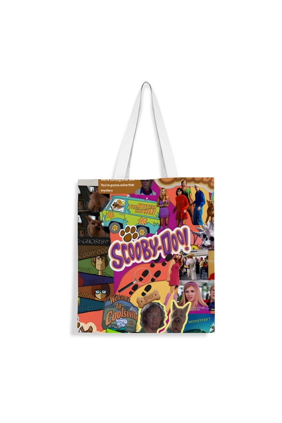 Scooby doo canvas Tote Bag handbag: Cute and functional tote bag for women, great for shopping. Reusable with an inner zipper, measures 13.8 x 15.8 inches (35x40cm).