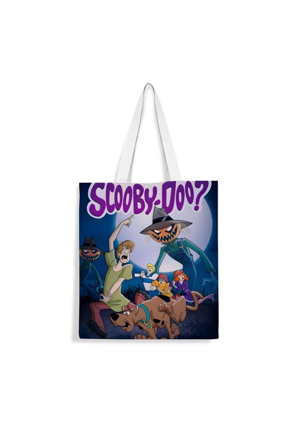 Scooby doo-theme canvas Tote Bag for Women Aesthetic Shopping Grocery Reusable Bags with Inner Zipper Women Gift 13.8 x 15.8 inches35x40cm