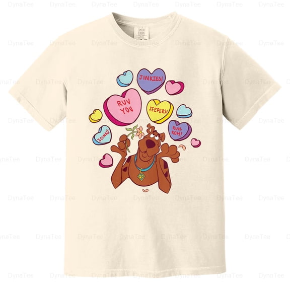 ScoobyDoo Valentine Heart Candy Hoodie Mystery Machine Gang Comfort Color T-Shirt Unisex, up to 4XL