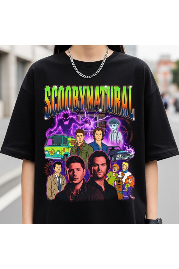 Scoobynatural Supernatural T-Shirt, Dean & Sam Winchester Fan Shirt, Mystery Machine Crossover Tee