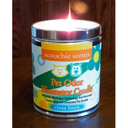 Scoochie Pet Clean Linen Pet Odor Removing Candle - 13 oz