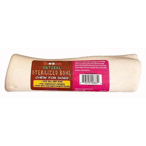 Scoochie Pet Products 268 5-6 in. Natural Sterilized Bone - Small - PDQ of 6
