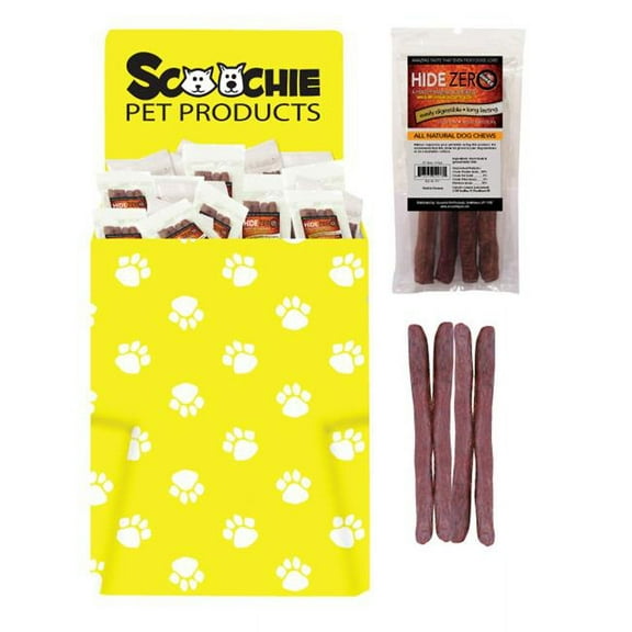 Scoochie Pet Products 469 6 in. Hide Zero Bully Flavored Rawhide Alternative of Dump Pin - 70 Zip Lock Packages per Display - Pack of 6