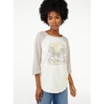 thumbnail image 1 of Scoop 3/4 Sleeve Graphic Raglan Relaxed Fit T-Shirt (Women's) 1 Pack, 1 of 6