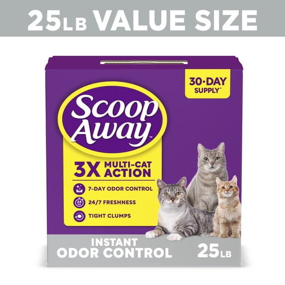 Scoop Away Clumping Cat Litter, Instant Odor Control With Clean Breeze Scent, 25 lb. Box