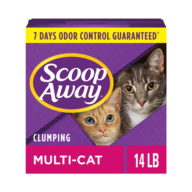 Scoop Away MultiCat Clumping Cat Litter, 14 lb, Meadow Fresh Scent, 7