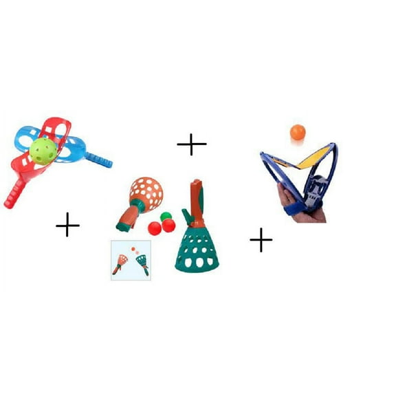 Scoop Ball Game + and Palms Paddles + Catch Balls Game Set with 3 Balls Indoors , Outdoors Toy