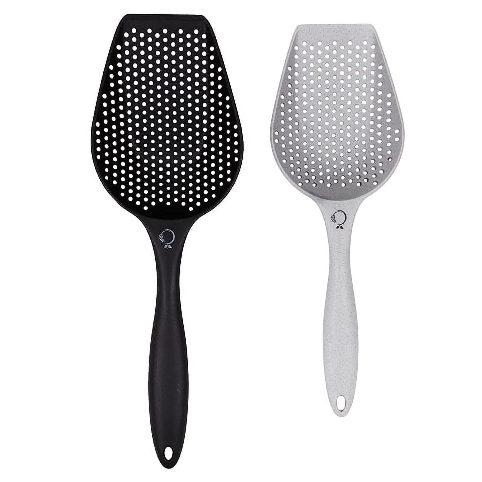 Set of 2 Black and Gray Polypropylene Scoop Colanders