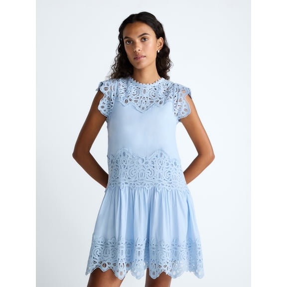 Scoop Women's and Women's Plus Crochet Mini Dress, Sizes XS-4X