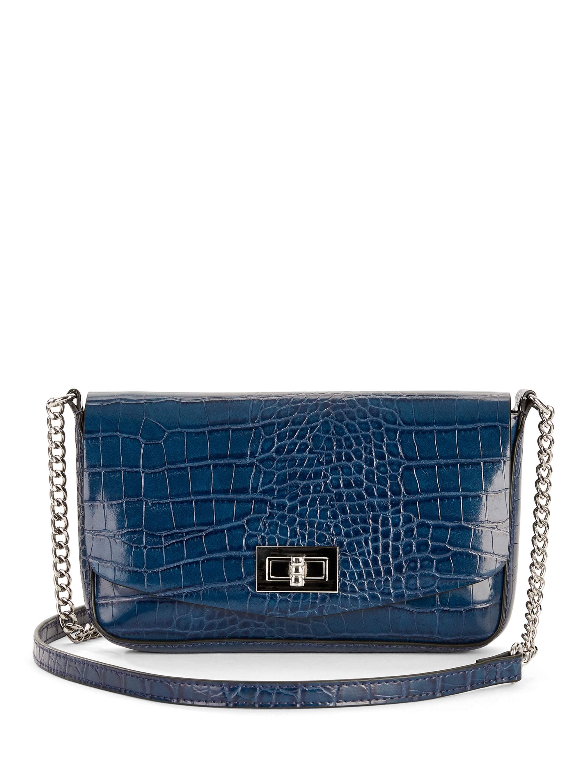 Scoop Faux Crocodile Small Crossbody Chain Strap Bag Women's