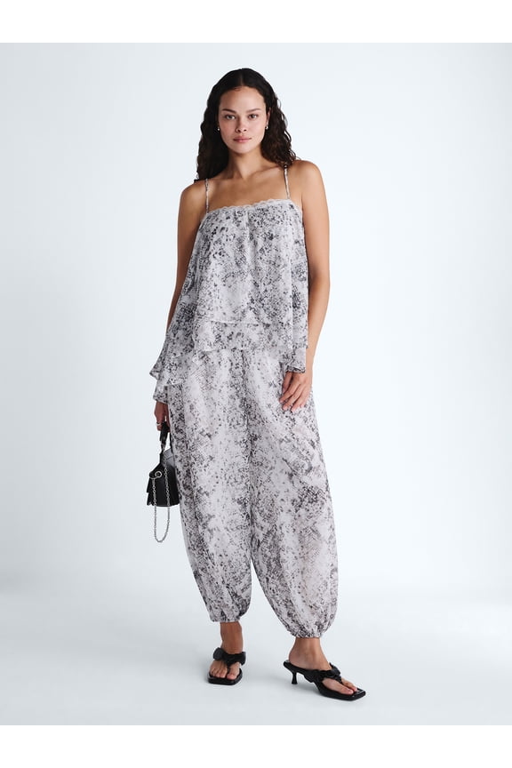 Women's and Women's Plus Flowy Double Layer Tank Top, Sizes XS-4X