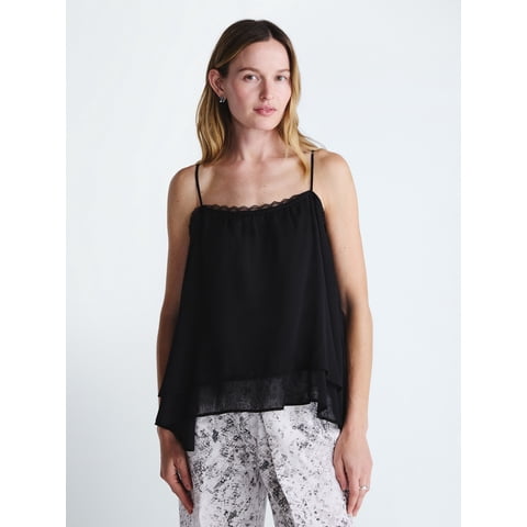 Women's and Women's Plus Flowy Double Layer Tank Top, Sizes XS-4X