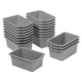 thumbnail image 1 of Scoop Front Storage Bin, Multipurpose Organization, Grey, 20-Piece, 1 of 4