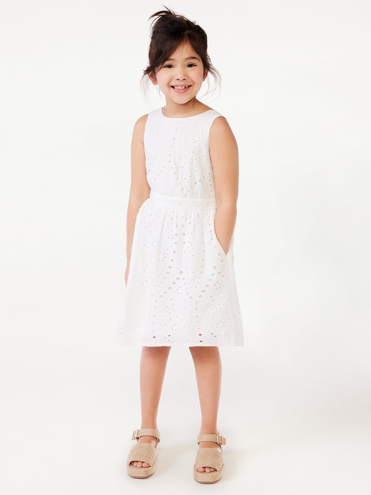 Eyelet fit and flare cheap dress