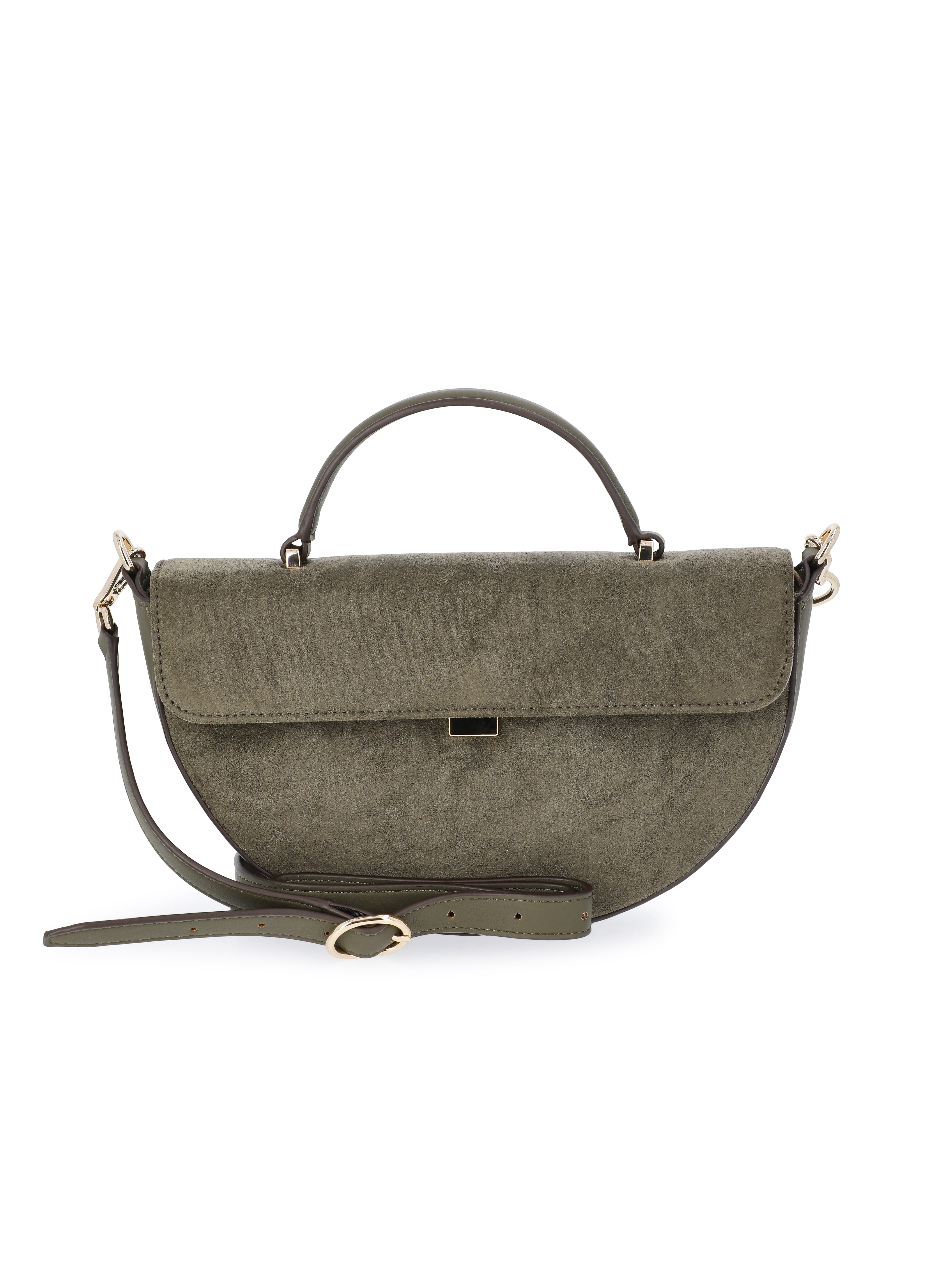 Scoop Women's Faux Suede Half Moon Satchel Bag, Velvet Rose