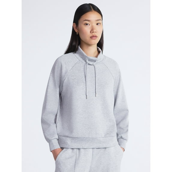 Scoop Women's and Women's Plus New Scubaknit Funnel Neck Sweatshirt, Sizes XS-4X