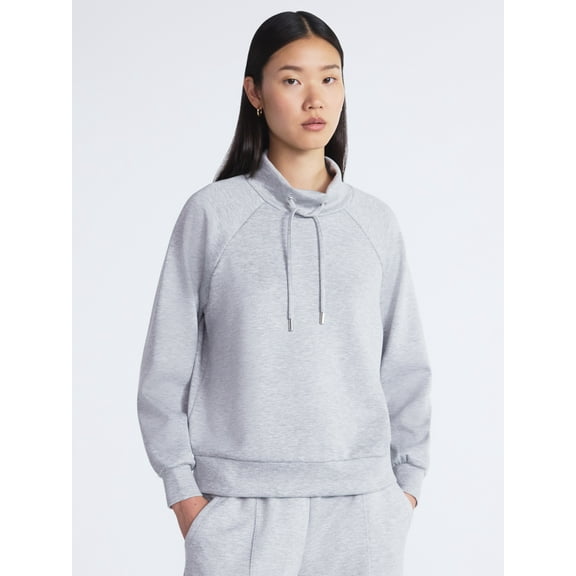 Scoop Women's and Women's Plus New Scubaknit Funnel Neck Sweatshirt, Sizes XS-4X