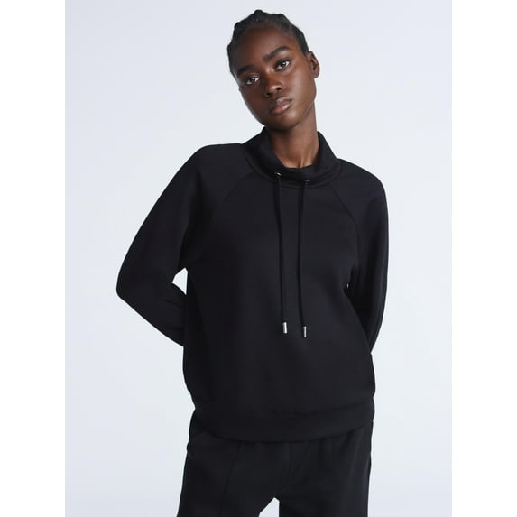 Scoop Women's and Women's Plus New Scubaknit Funnel Neck Sweatshirt, Sizes XS-4X
