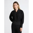 thumbnail image 1 of Scoop Women's and Women's Plus New Scubaknit V Neck Sweatshirt, Sizes XS-4X, 1 of 4