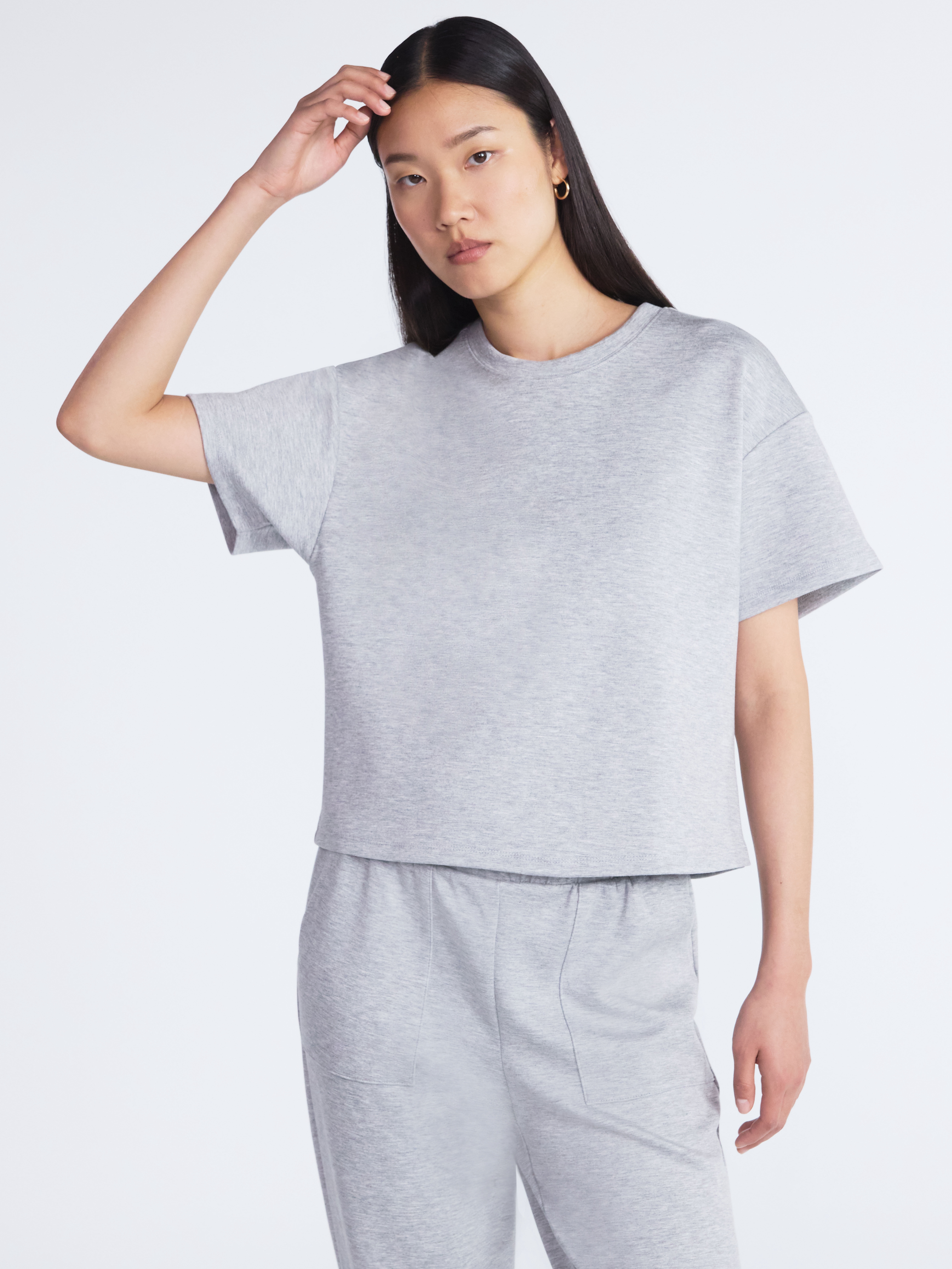 Scoop Women's and Women's Plus Scubaknit Tee with Short Sleeves, Sizes XS-4X