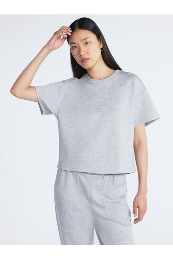 Women's and Women's Plus New Scubaknit Tee with Short Sleeves, Sizes XS-4X