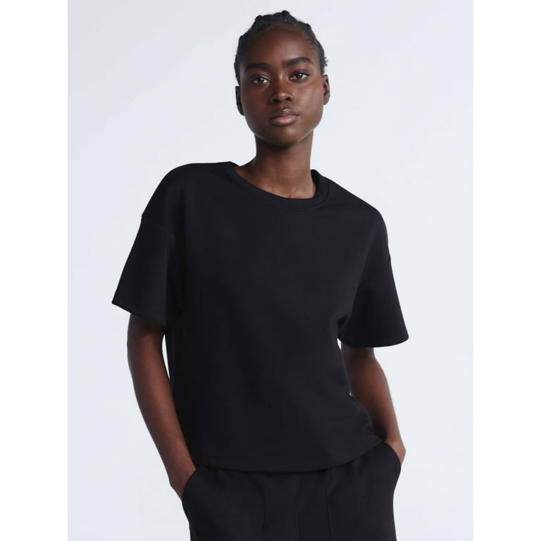 Scoop Women's and Women's Plus New Scubaknit Tee with Short