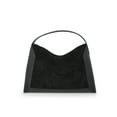 thumbnail image 1 of Scoop Women's Faux Suede Hobo Tote Bag, Black, 1 of 3