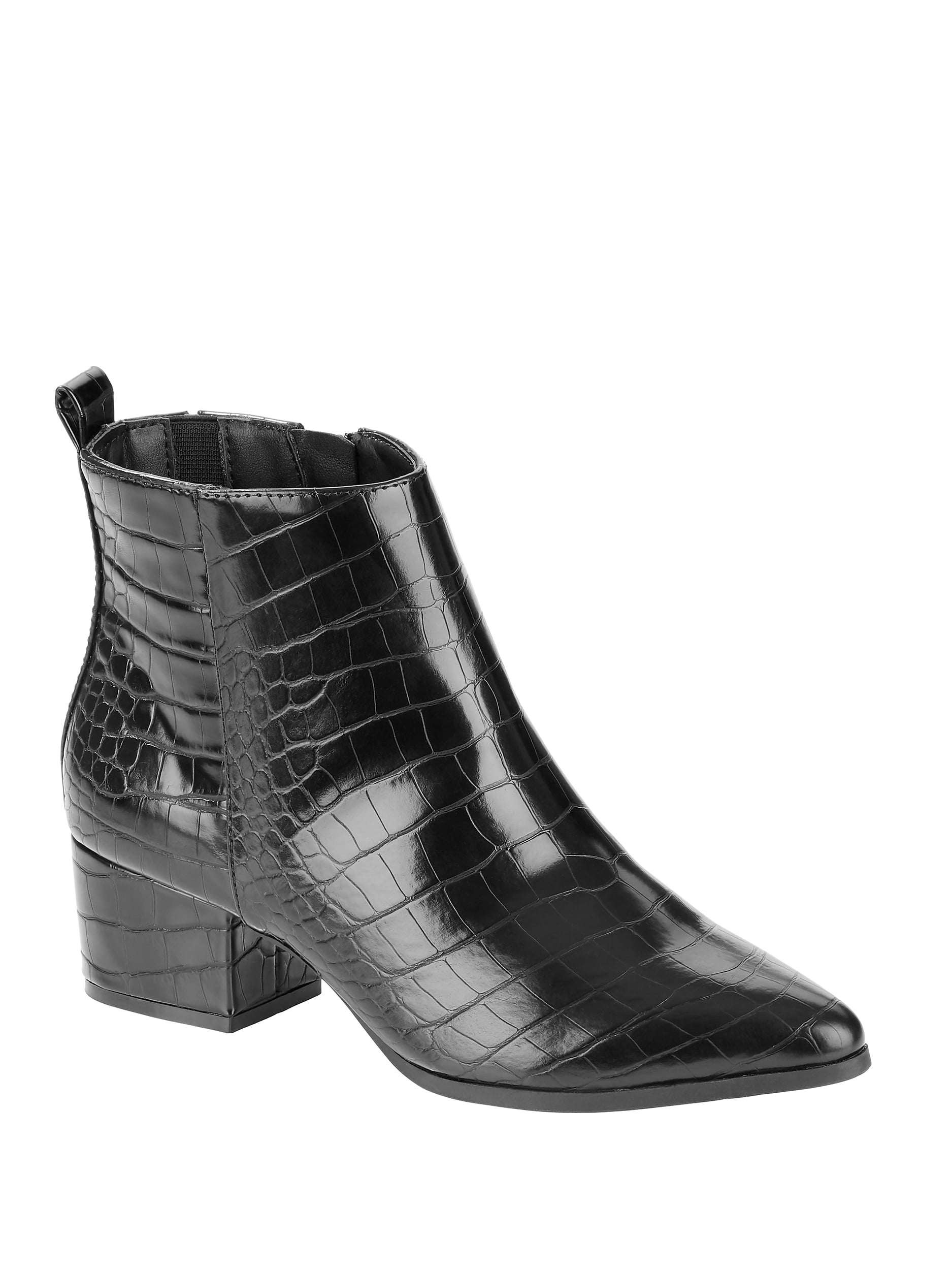Design lab cayla cheap croc textured booties