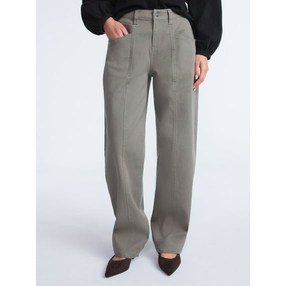 Scoop Women's and Women’s Plus Seamed Barrel Jeans, Sizes 0-26