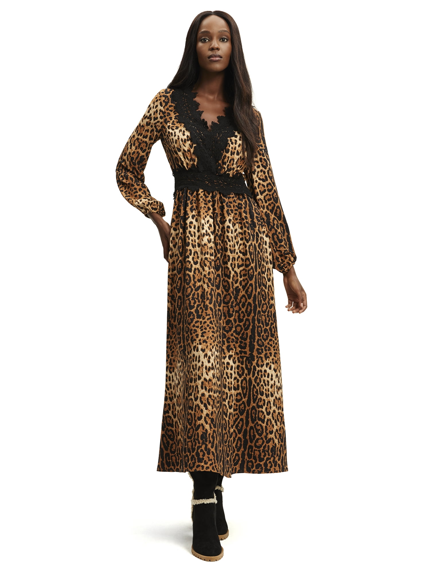 Womens leopard hotsell maxi dress