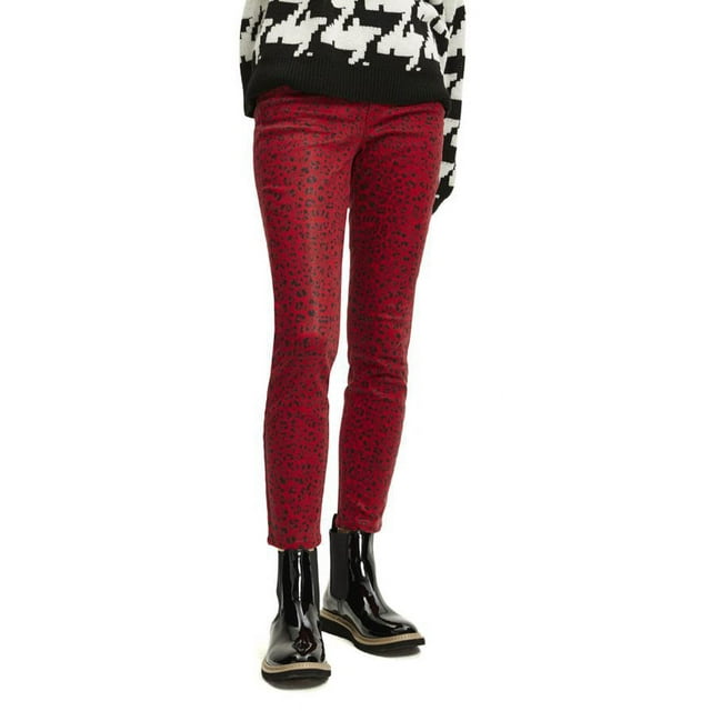Scoop Leopard Print Skinny Jeans Women's