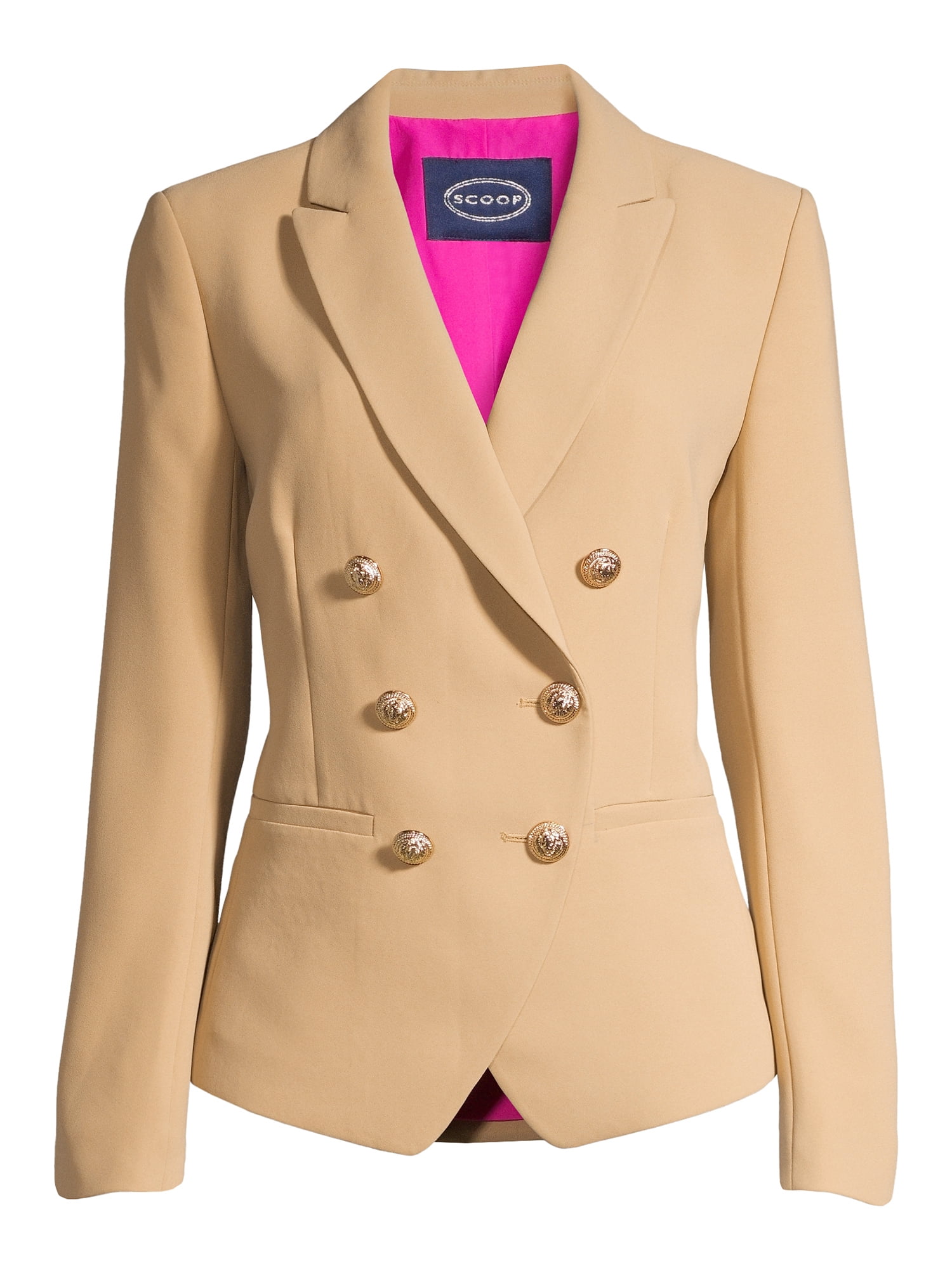 Women's White Fitted Blazer Golden Lion Buttons Coat 2 Colours