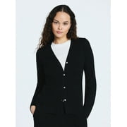 SCOOP Women’s V Neck Cardigan Sweater with Long Sleeves, Lightweight, Sizes XS-XXL