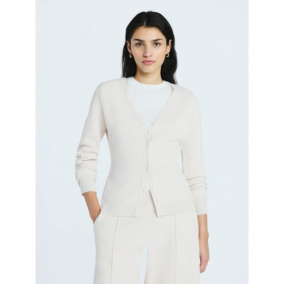 Scoop Women’s V Neck Cardigan Sweater with Long Sleeves, Lightweight, Sizes XS-XXL