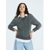 Scoop Women’s Acid Wash Cotton Sweater with Long P