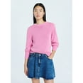 thumbnail image 1 of Scoop Women’s Acid Wash Cotton Sweater with Long Puff Sleeves, Midweight, Sizes XS-XXL, 1 of 5