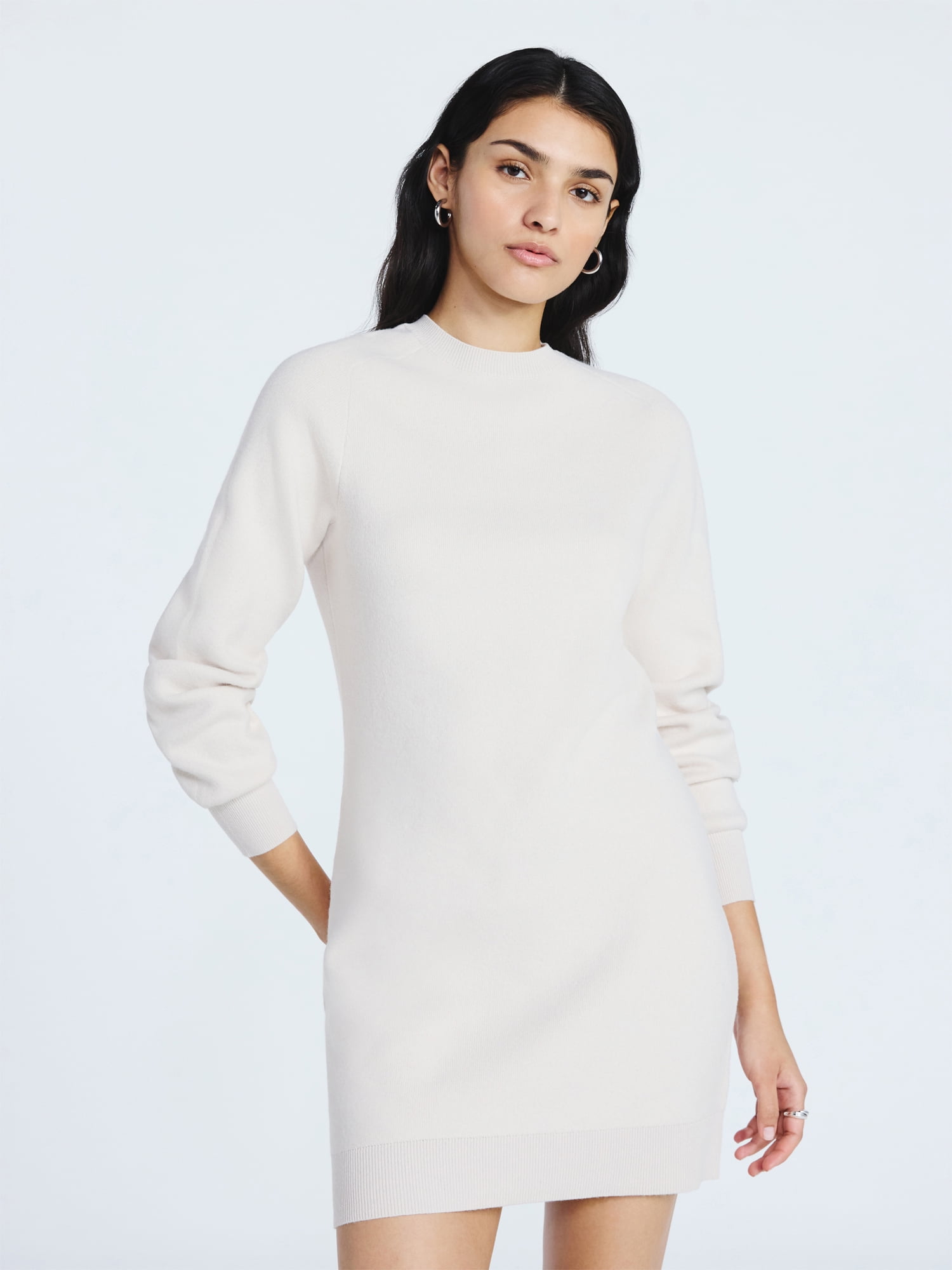 Scoop Women's Saddle Sweater Dress with Long Sleeves, Sizes XS-XXL