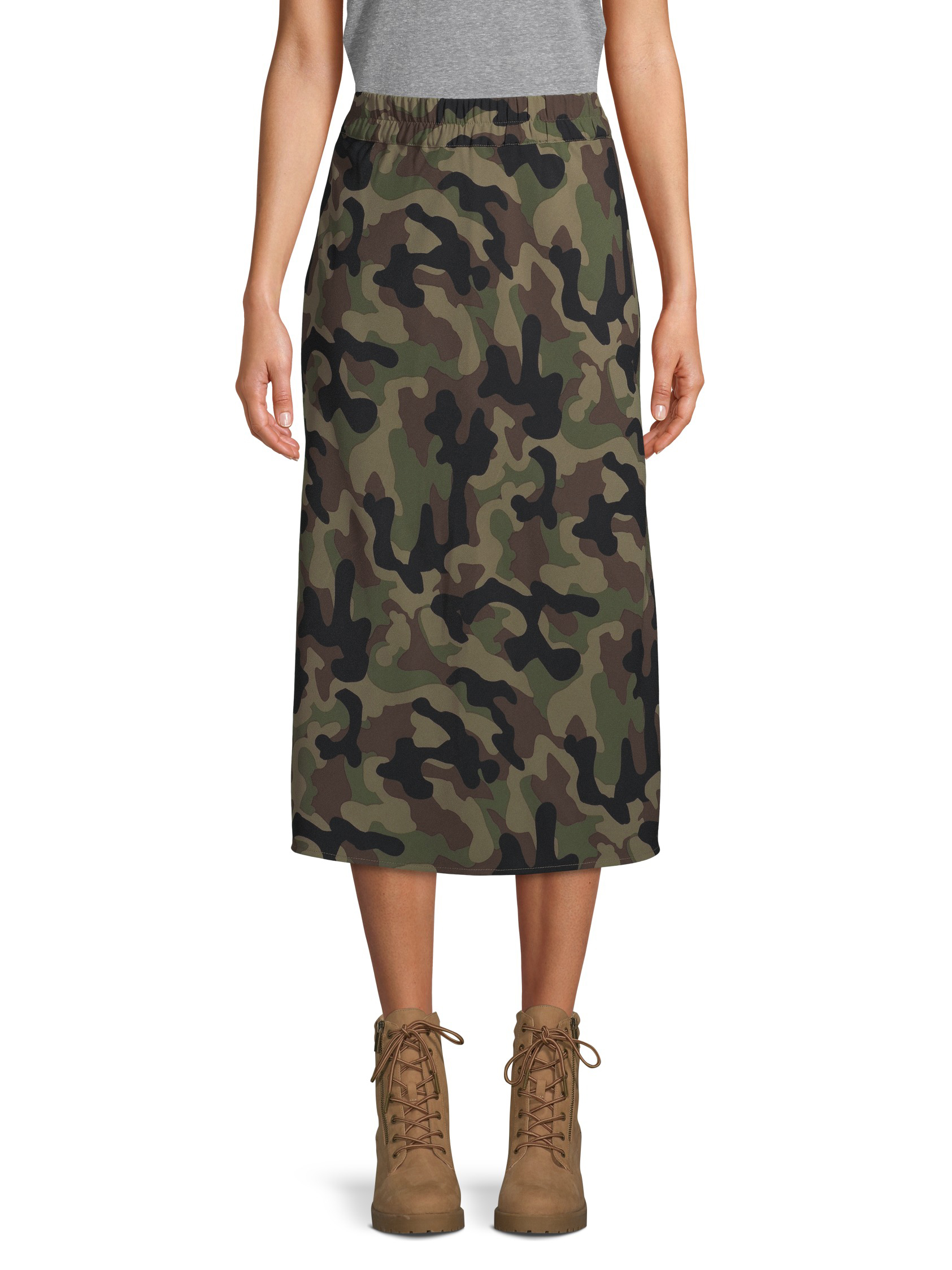 Scoop Midi Slip Skirt Camo Print Women's - image 1 of 7