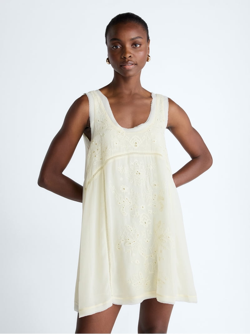 embroidered dress for women Buy Brooklyn Floral Dresses Sky blue / M this dress features motifs of flora Women's Embroidered Dresses | Natori