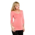 thumbnail image 1 of Scoop Neck 3/4 Sleeve Fitted Top, 1 of 1