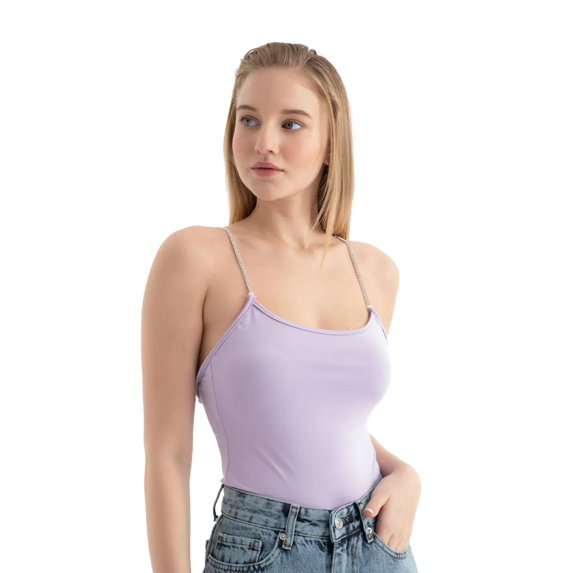 Scoop Neck Diamente Strap Body