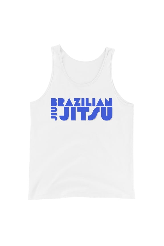 Scoop Neck Tank Top BJJ Blue (White, S)