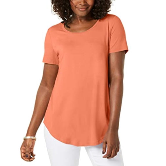 Scoop-Neck Top Coral Shell XXL