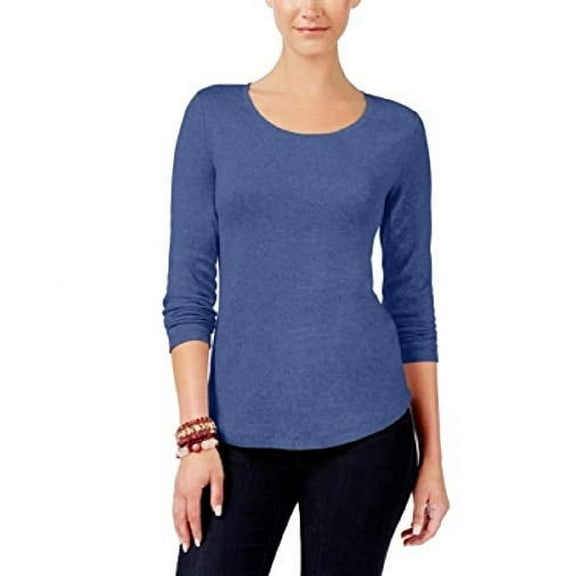 Scoop-Neck Top Denim Heather Blue M