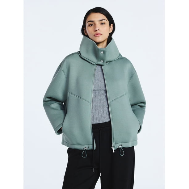 Scoop Women's and Women's Plus Neoprene Fleece Oversized Jacket