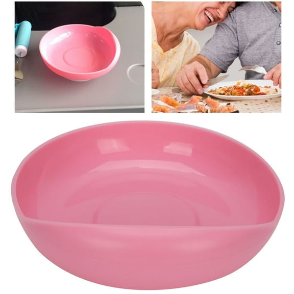 Scoop Plates Red Round Scoop Dish, Elderly Care SpillProof Plate With Suction Cup Base NonSlip Tableware For Independent Eating, Self-Feeding Aid, Red