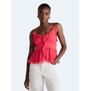 Women's and Women's Plus Ruffle Camisole Tank Top, Sizes XS-4X